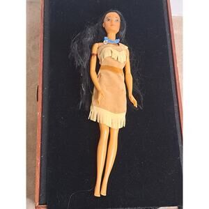 Disney Pocahontas 11" Doll Long Black Hair Fringe Dress Blue Necklace Tattoo